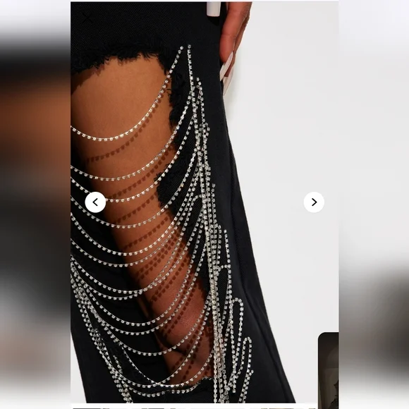 Fashion Nova NWTs Make Your Life Shine Distressed Pant - Picture 5 of 6